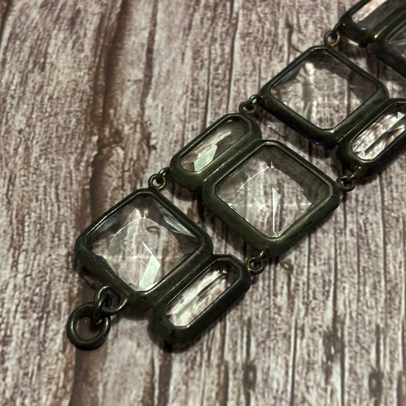 J.Crew Bronze Tone Clear Crystal Bracelet 7-3/4” - Picture 9 of 11